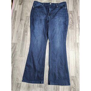 Diane Gilman Jeans Womens 20WT Blue Straight Leg Stretch Denim Pull On Casual